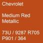 Preview: Chevrolet, Medium Red Metallic, 73U / 9287 R705 P901 / 364.